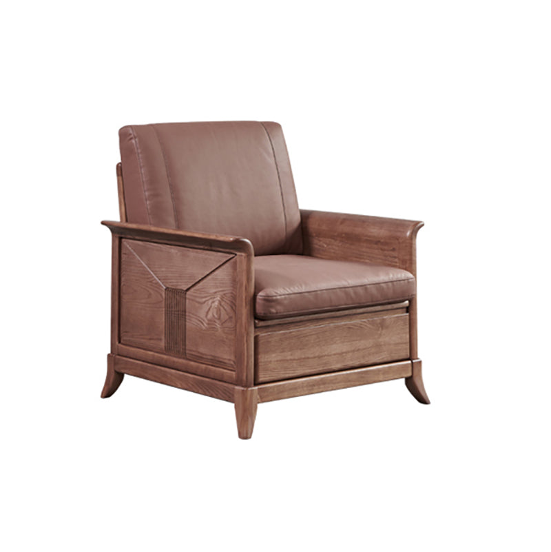 Country/Farmhouse Dark Brown Cushions Flared Arm Living Room Seating