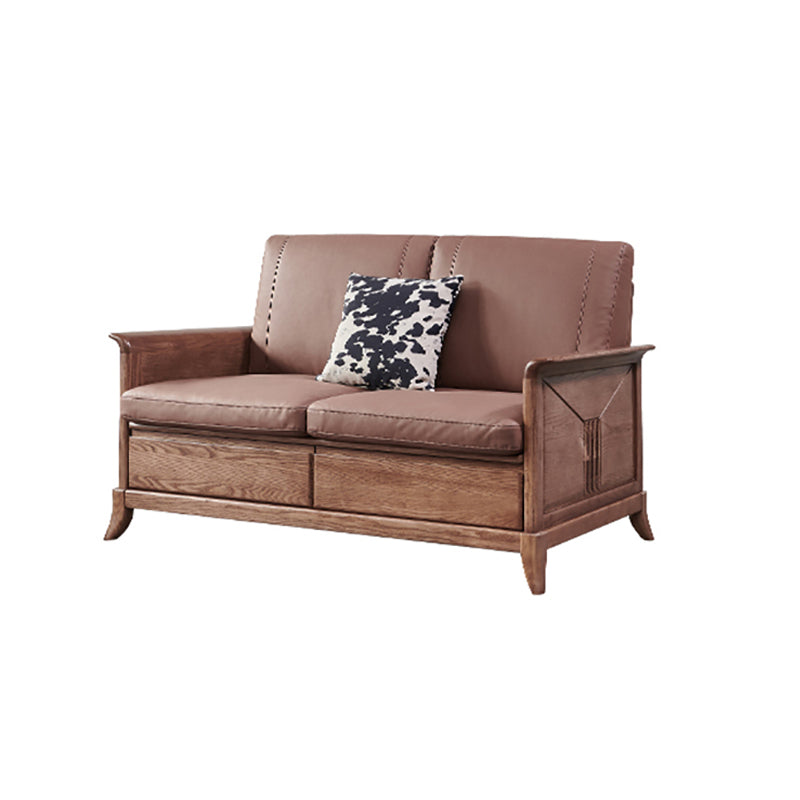 Country/Farmhouse Dark Brown Cushions Flared Arm Living Room Seating