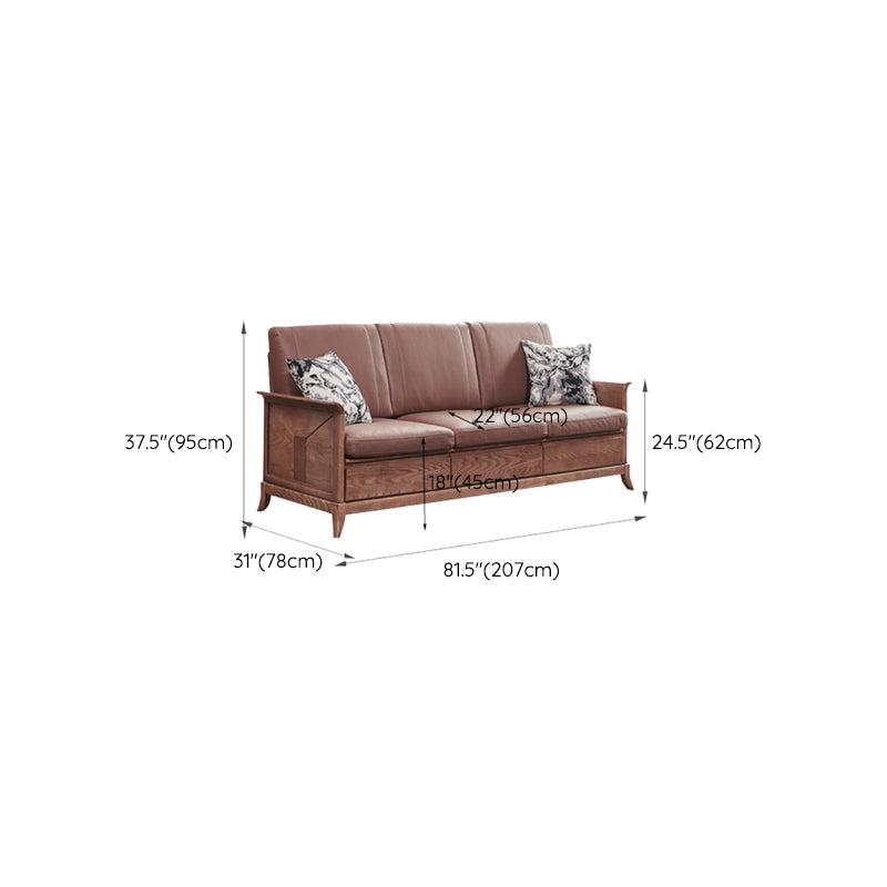 Country/Farmhouse Dark Brown Cushions Flared Arm Living Room Seating