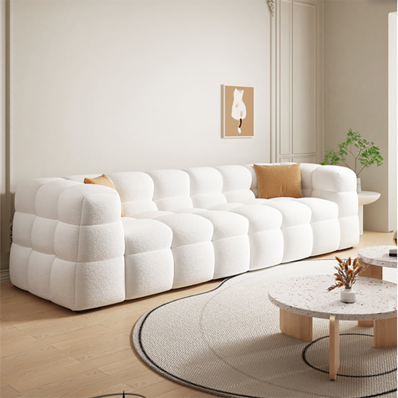 Scandinavian Biscuit Back White Tuxedo Arm Living Room Seating