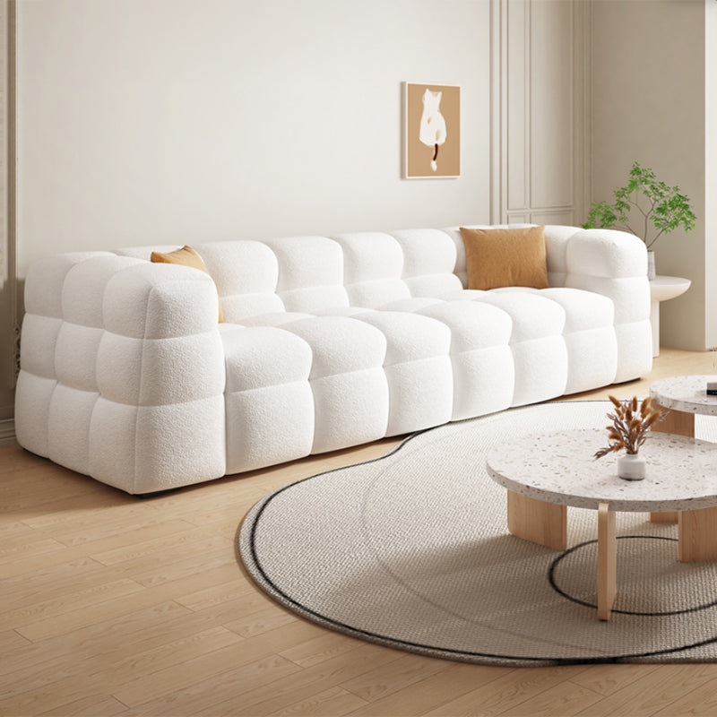 Scandinavian Biscuit Back White Tuxedo Arm Living Room Seating