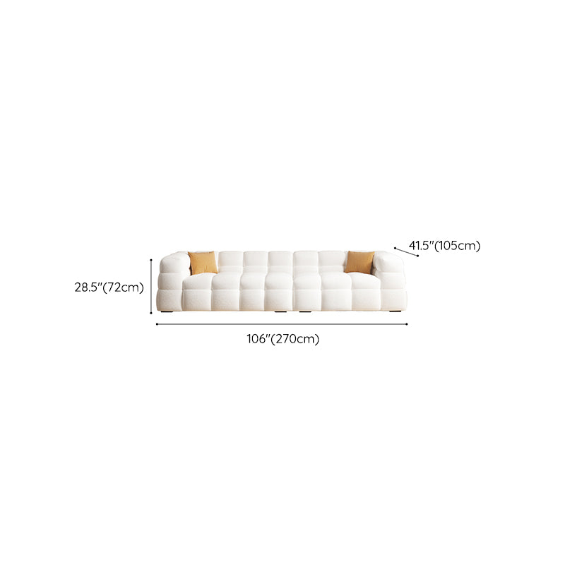 Scandinavian Biscuit Back White Tuxedo Arm Living Room Seating
