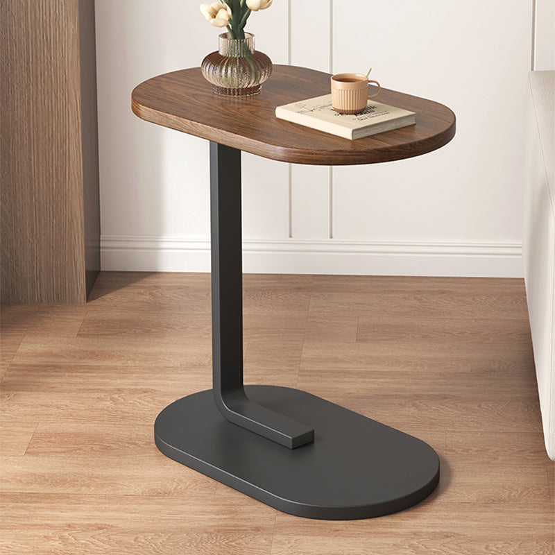 24.8" Tall C-shape End Table Wooden Accent Side Table for Living Room