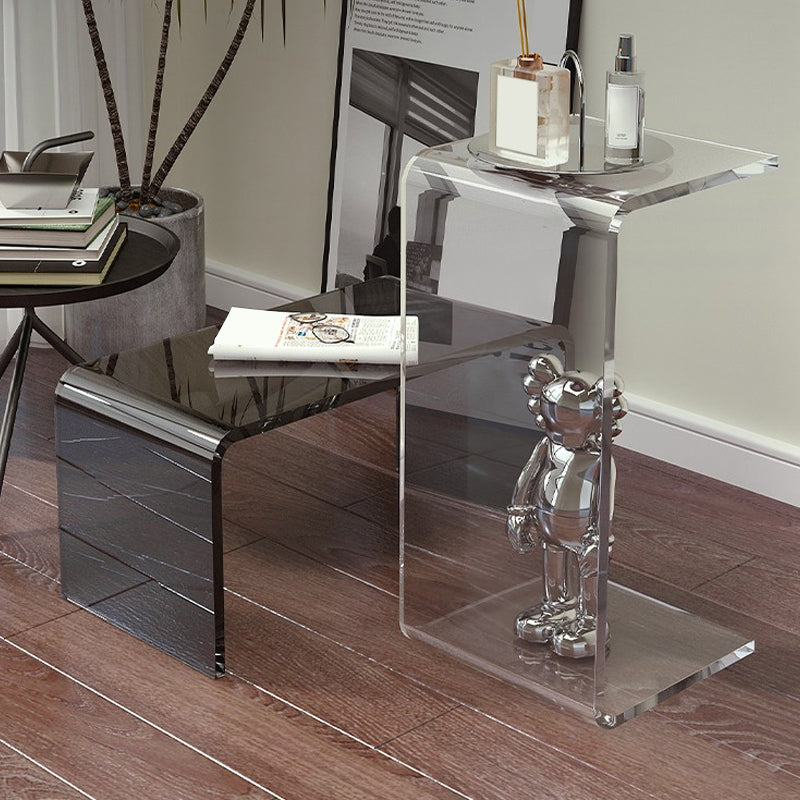 Contemporary Acrylic Side Table Square Sofa Side Accent Table