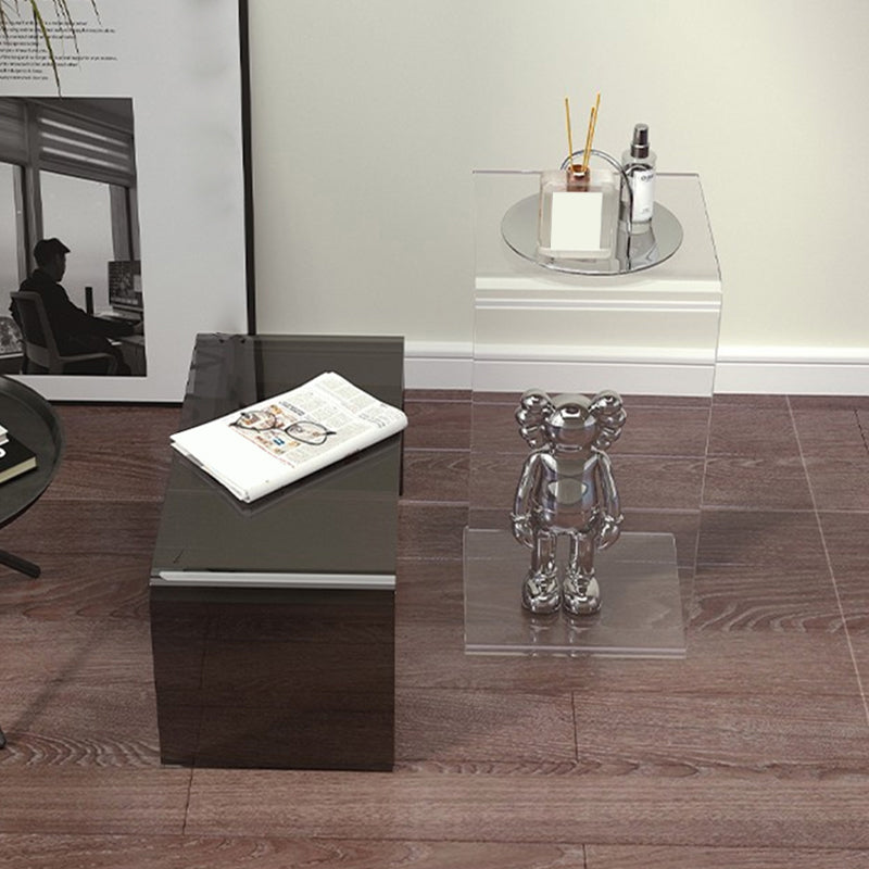 Contemporary Acrylic Side Table Square Sofa Side Accent Table