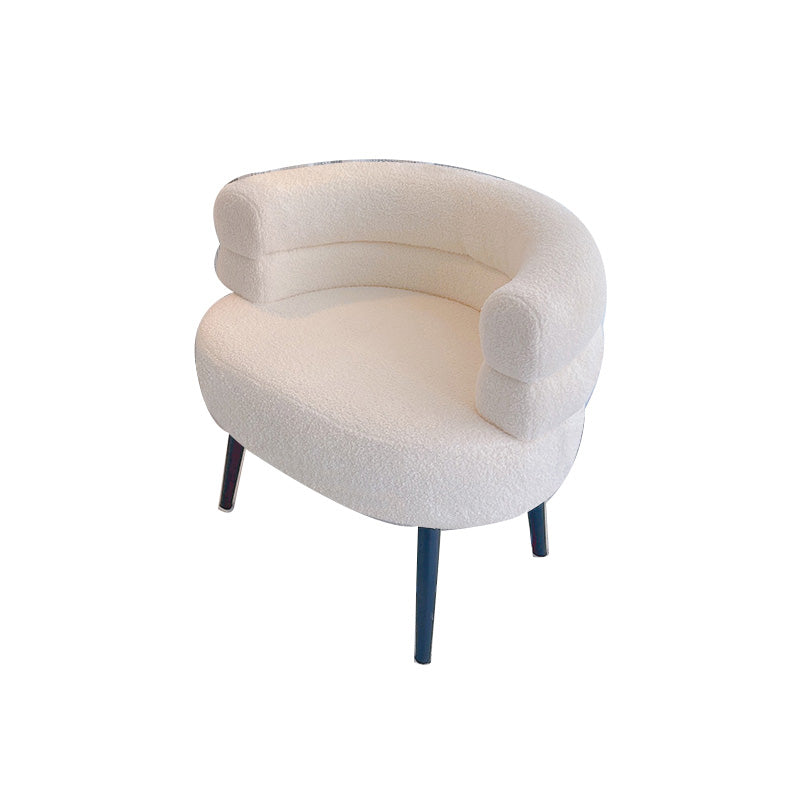 Sewn Pillow Back Chair Solid Color Upholstered Recessed Arms Chair