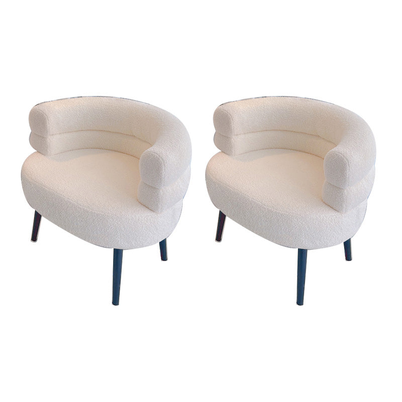 Sewn Pillow Back Chair Solid Color Upholstered Recessed Arms Chair