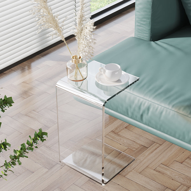 Modernistic Plastic Side Table Abstract with Storage Rectangular Living Room