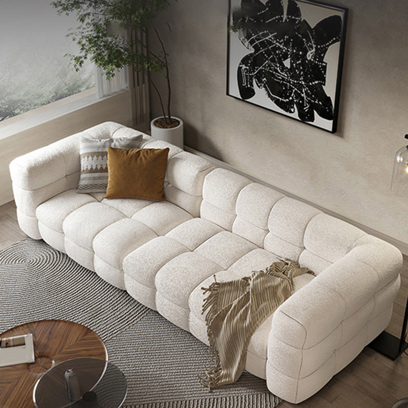 Contemporary Biscuit Back Sofa Tuxedo Arm Loveseat for Living Room