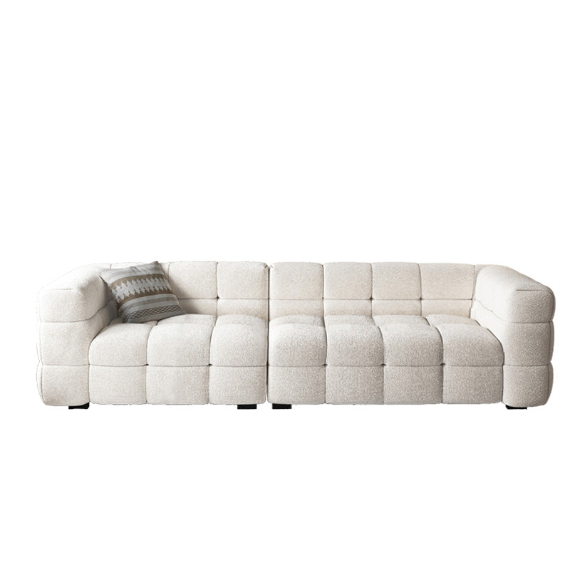 Contemporary Biscuit Back Sofa Tuxedo Arm Loveseat for Living Room