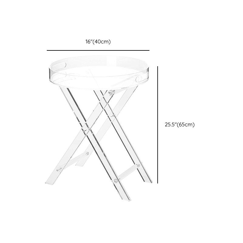 Cross Legs Side Table Acrylic Round/Rectangular Sofa Side Accent Table