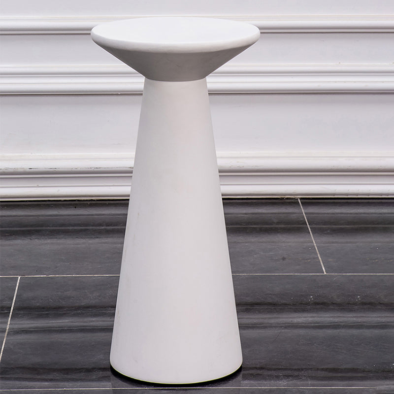 Round Rubberwood End Table Pedestal Side Table for Living Room