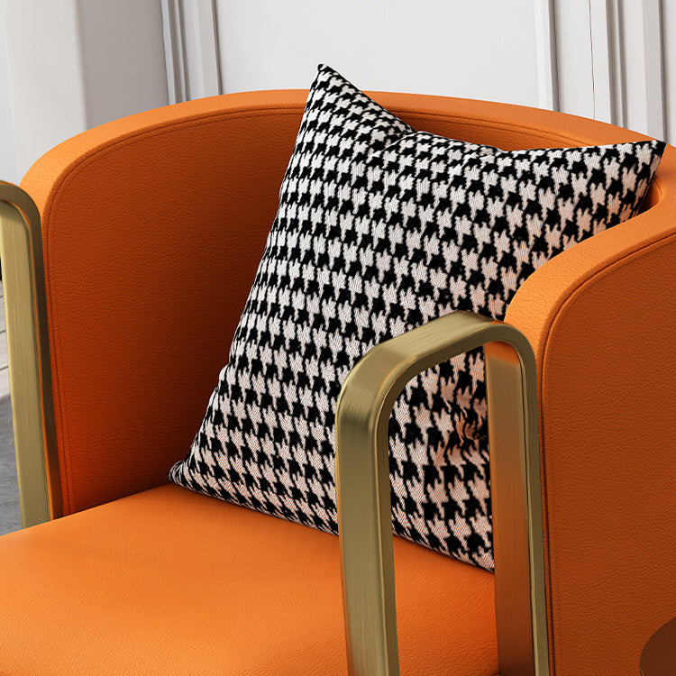 Glam Square Arms Armchair Solid Color Arms Included Armchair for Living Room