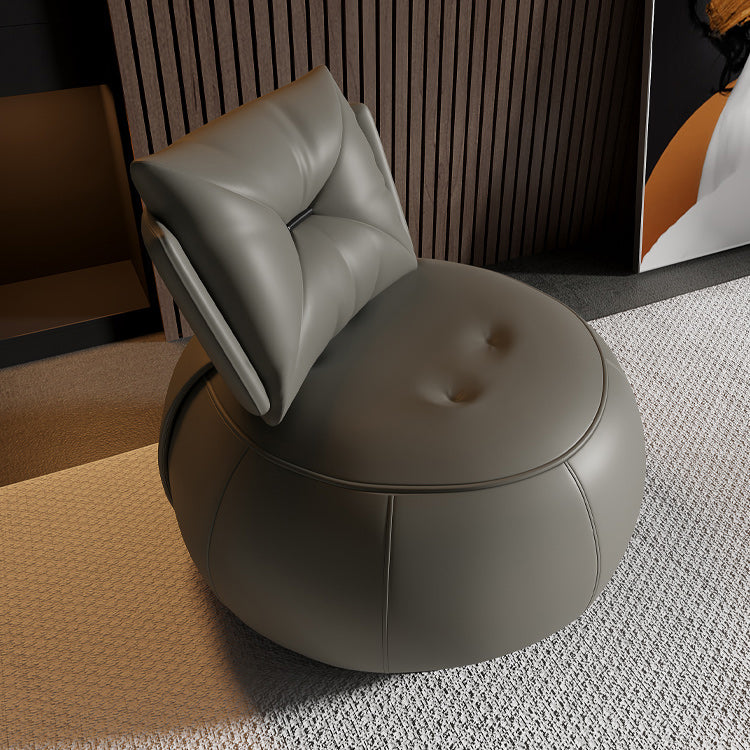 Solid Color Lounge Chair Living Room Round Base Side Fixed Back Chair