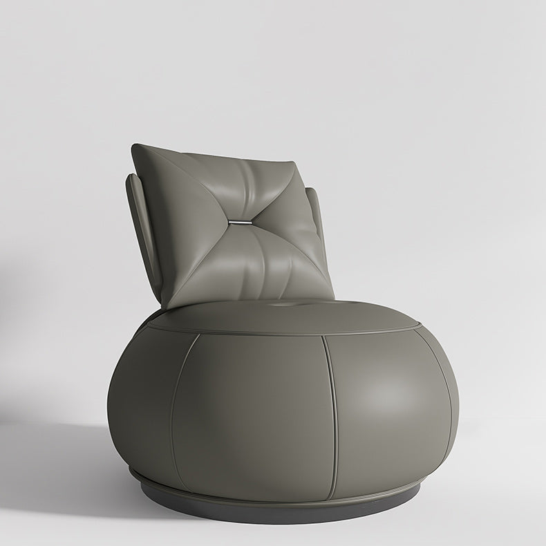 Solid Color Lounge Chair Living Room Round Base Side Fixed Back Chair