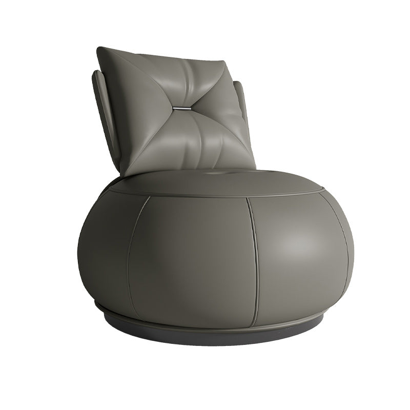 Solid Color Lounge Chair Living Room Round Base Side Fixed Back Chair