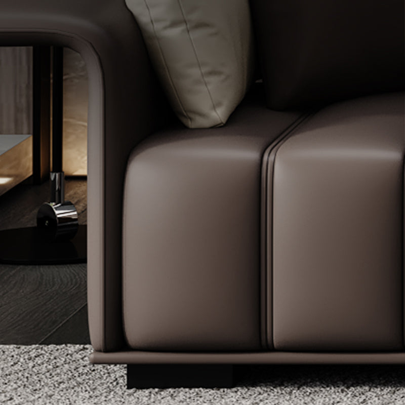 Contemporary Sofa Faux Leather Tufted Off-White Convertible Sofa for Living Room