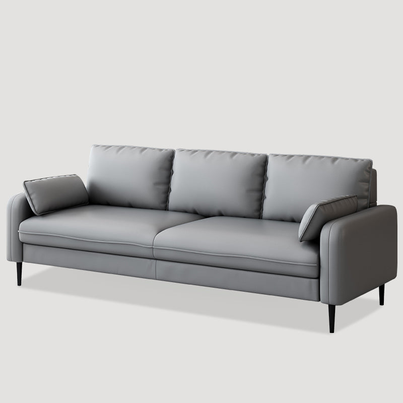Contemporary Sofa with 3 Pillows Square Arm 3 Seater Seating