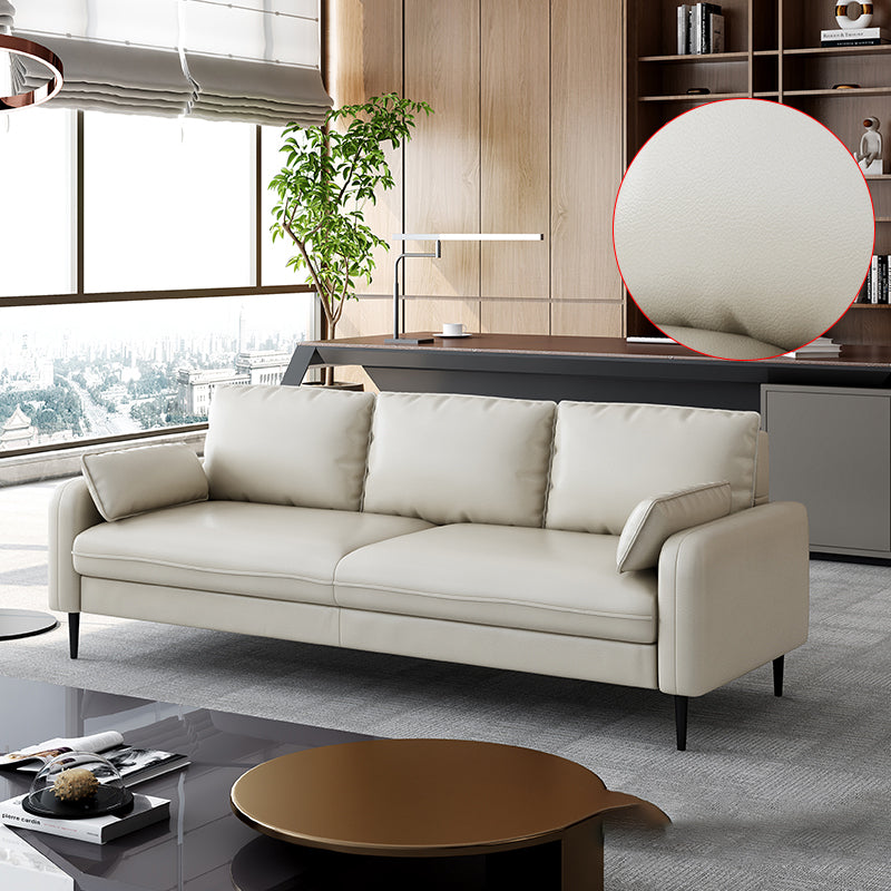 Contemporary Sofa with 3 Pillows Square Arm 3 Seater Seating