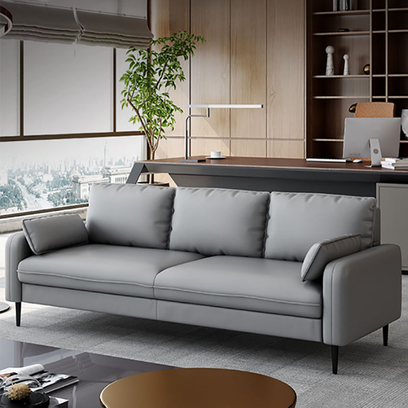 Contemporary Sofa with 3 Pillows Square Arm 3 Seater Seating