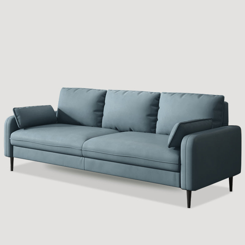 Contemporary Sofa with 3 Pillows Square Arm 3 Seater Seating