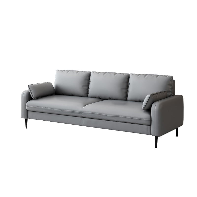 Contemporary Sofa with 3 Pillows Square Arm 3 Seater Seating