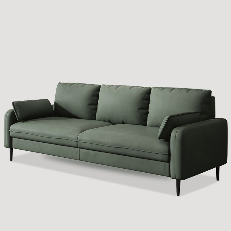 Contemporary Sofa with 3 Pillows Square Arm 3 Seater Seating