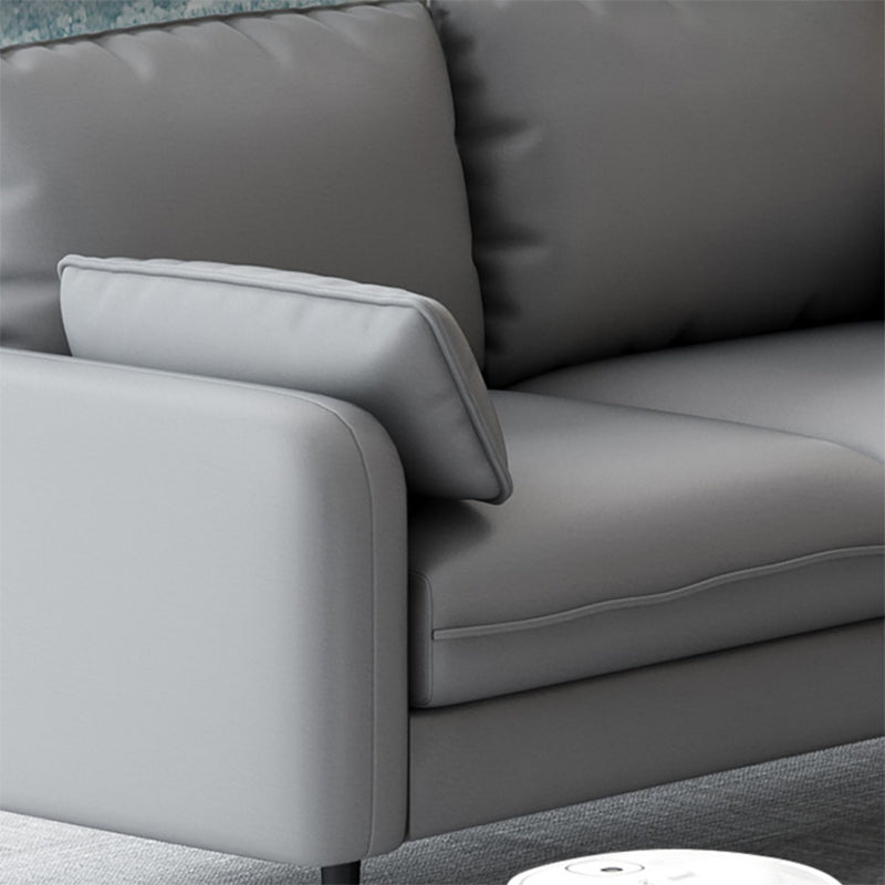 Contemporary Sofa with 3 Pillows Square Arm 3 Seater Seating