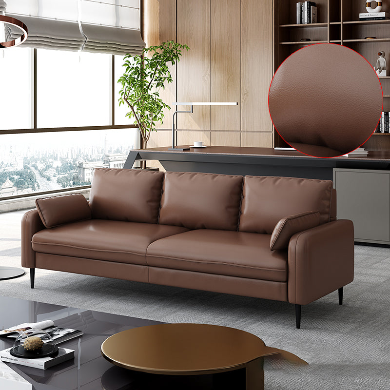 Contemporary Sofa with 3 Pillows Square Arm 3 Seater Seating