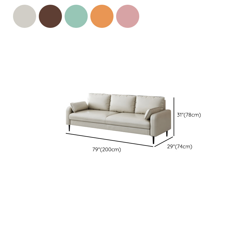 Contemporary Sofa with 3 Pillows Square Arm 3 Seater Seating