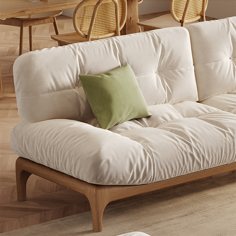 Tropical White Tufted Armless Living Room Faux Leather Seating