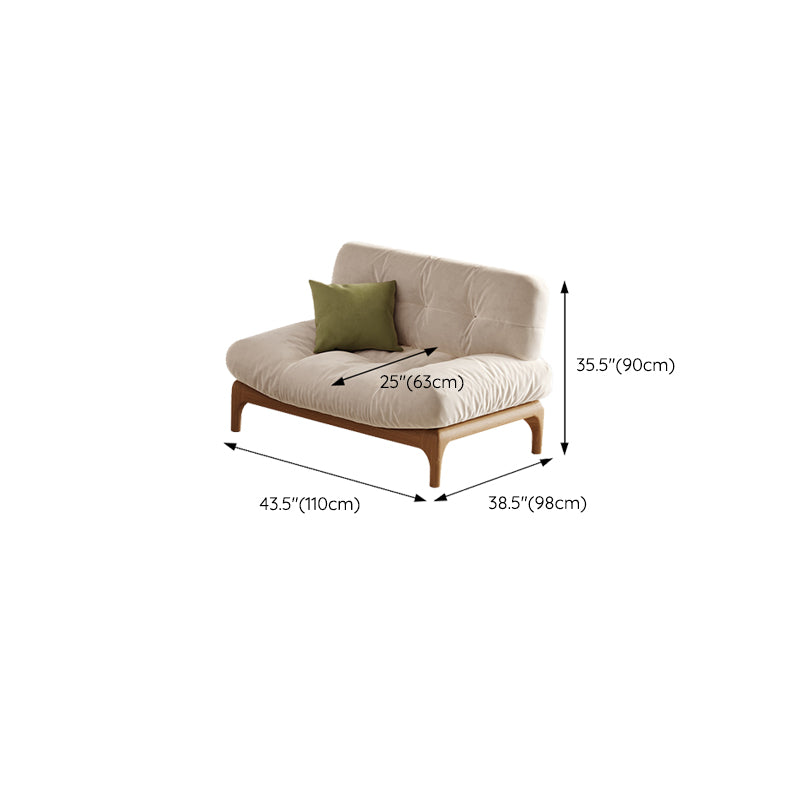Tropical White Tufted Armless Living Room Faux Leather Seating