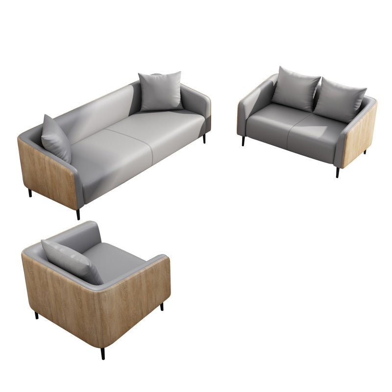 Industrial Cushions Living Room Faux Leather Standard Settee