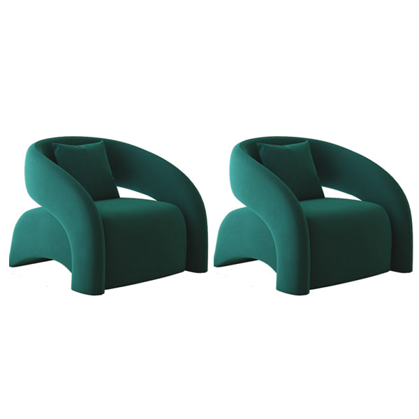 Contemporary Sloped Arms Chair Solid Color Pillow Back Chair