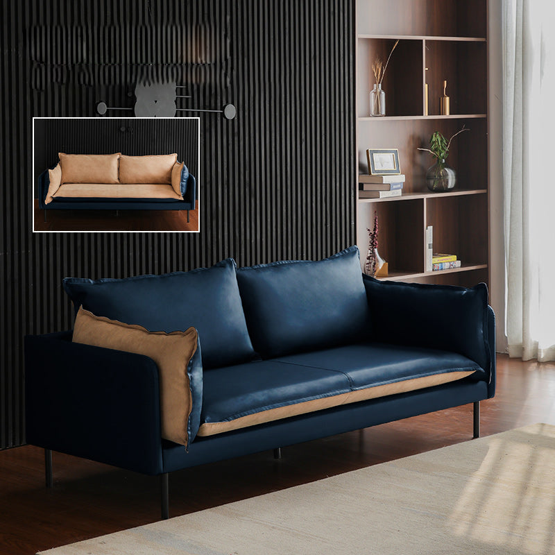Nordic Style Leather Sofa Square Tufted Sofa for Living Room