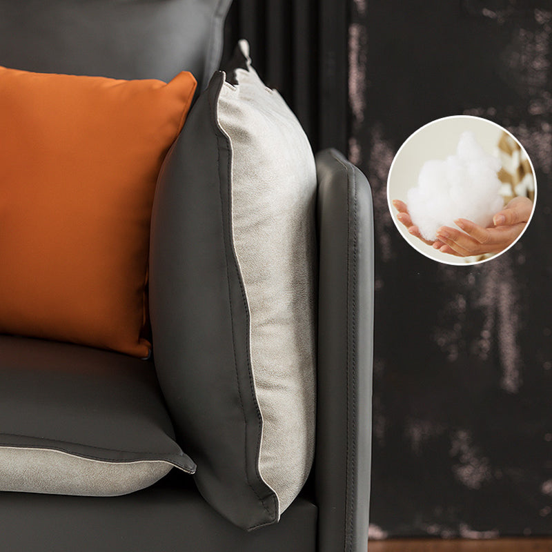 Nordic Style Leather Sofa Square Tufted Sofa for Living Room