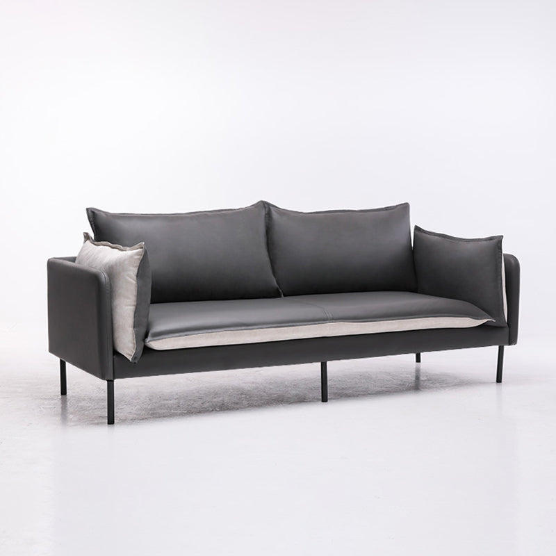 Nordic Style Leather Sofa Square Tufted Sofa for Living Room