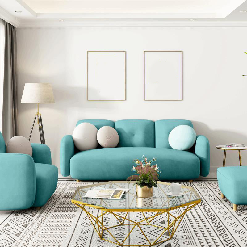 Ultra-Modern Cushions Rolled Arm Living Room Stationary Settee