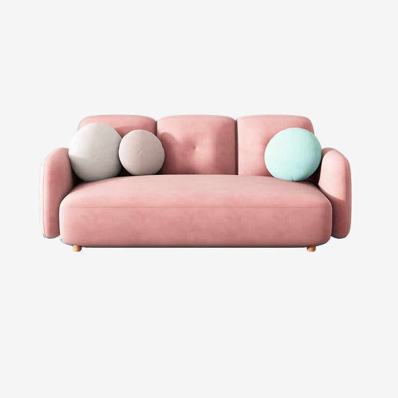 Ultra-Modern Cushions Rolled Arm Living Room Stationary Settee