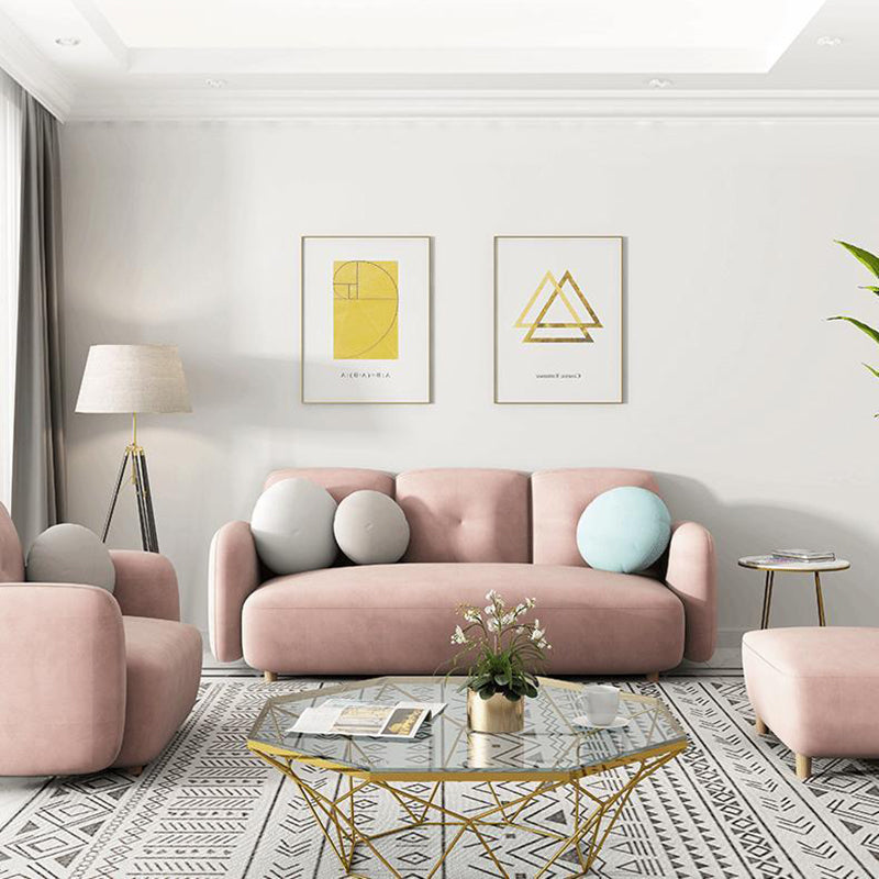 Ultra-Modern Cushions Rolled Arm Living Room Stationary Settee