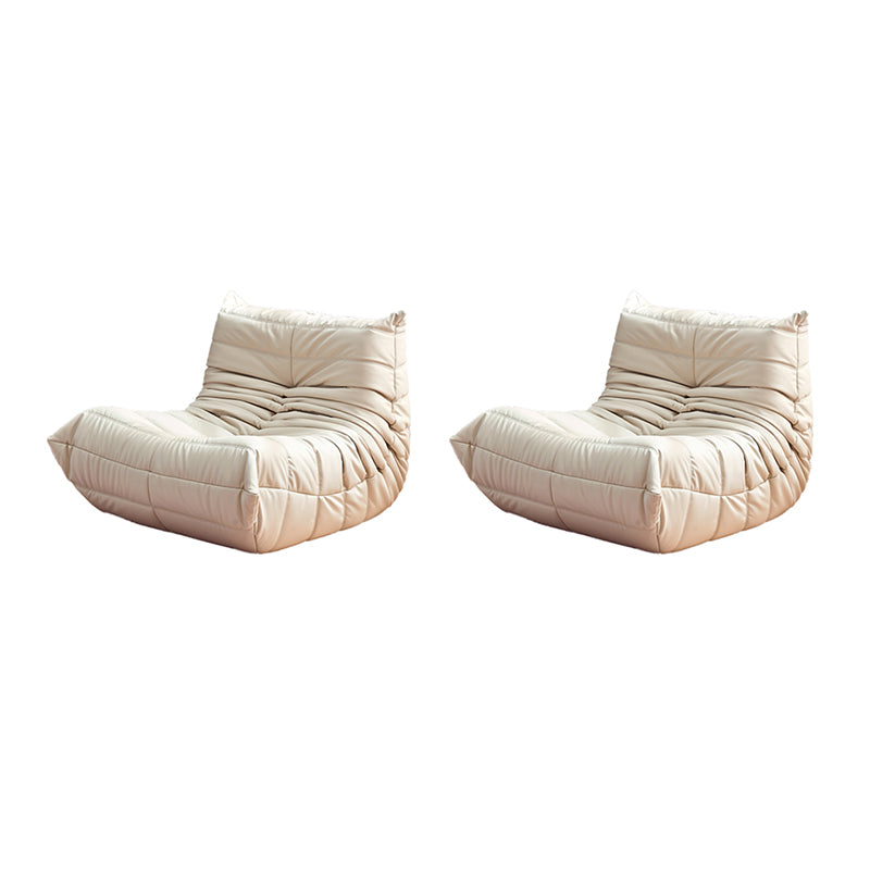 Modern Sewn Pillow Back Chair Solid Color Upholstered Armless Chair