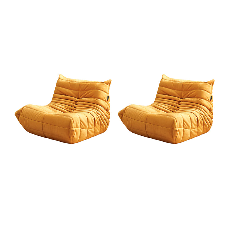 Modern Sewn Pillow Back Chair Solid Color Upholstered Armless Chair