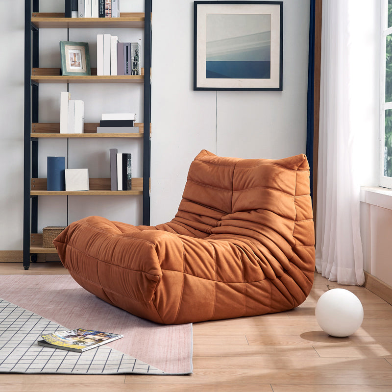 Modern Sewn Pillow Back Chair Solid Color Upholstered Armless Chair