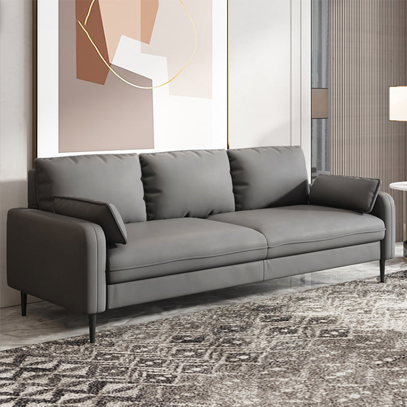 Modern Standard Sofa Pillows Square Arm 3 Seater Living Room Settee