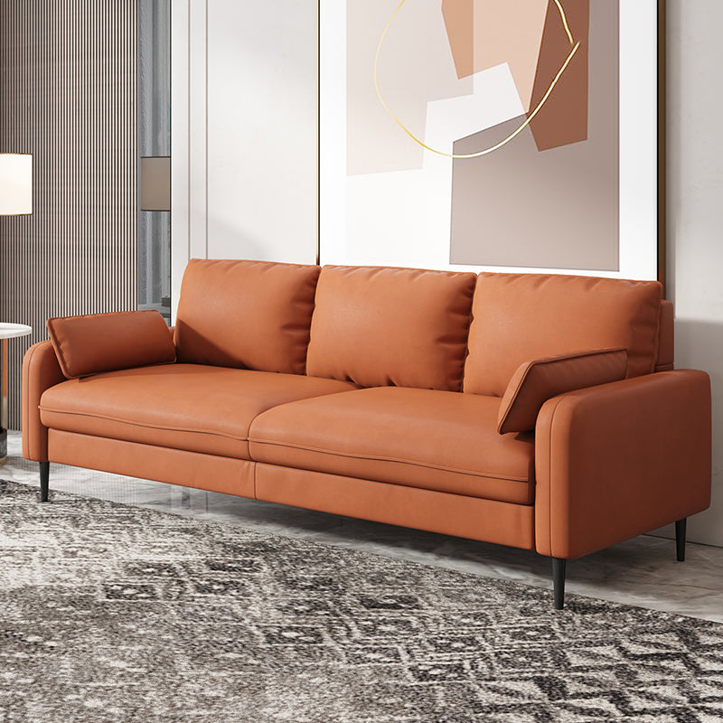 Modern Standard Sofa Pillows Square Arm 3 Seater Living Room Settee
