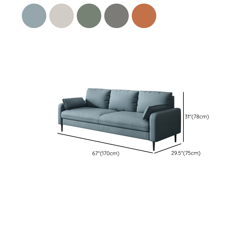 Modern Standard Sofa Pillows Square Arm 3 Seater Living Room Settee