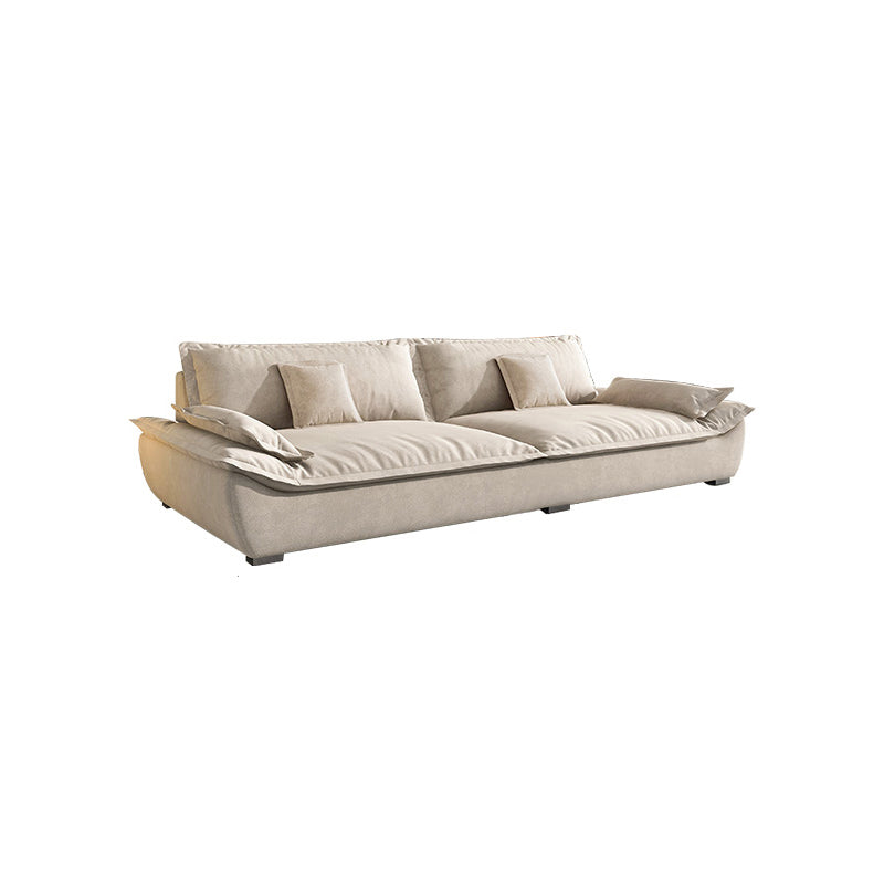 Contemporary Pillow Top Arm Living Room White Pillows Fabric Settee