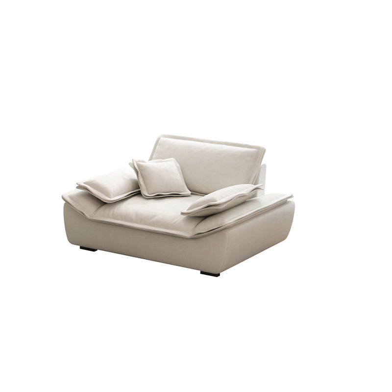 Contemporary Pillow Top Arm Living Room White Pillows Fabric Settee