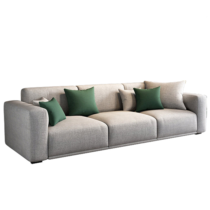 Contemporary Loose Back Seating Pillow Top Arm Beige Sofa for Apartment