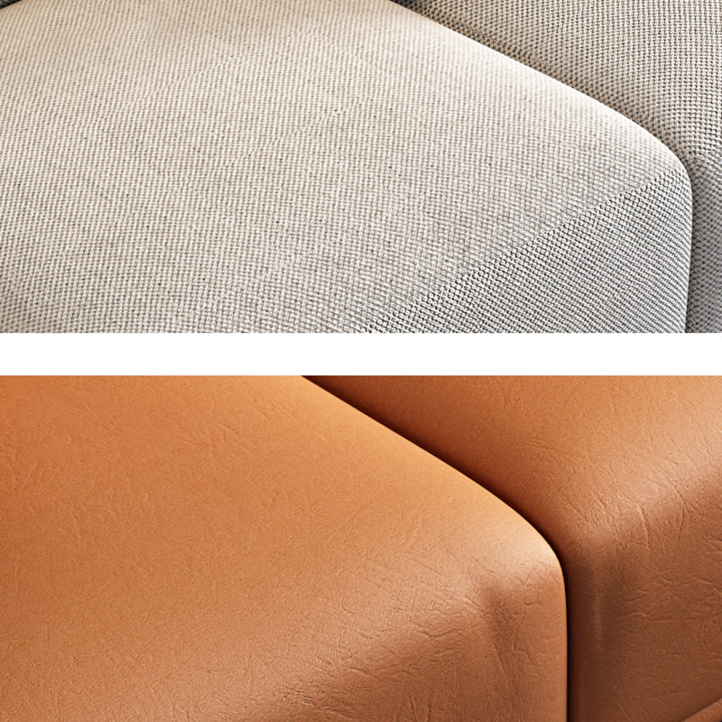 Contemporary Loose Back Seating Pillow Top Arm Beige Sofa for Apartment